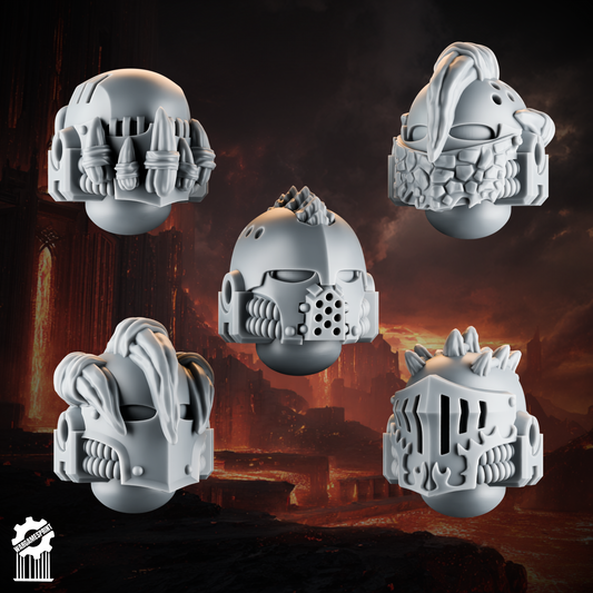 Emberforge helmets set 2 - Fire lizards [Supported]