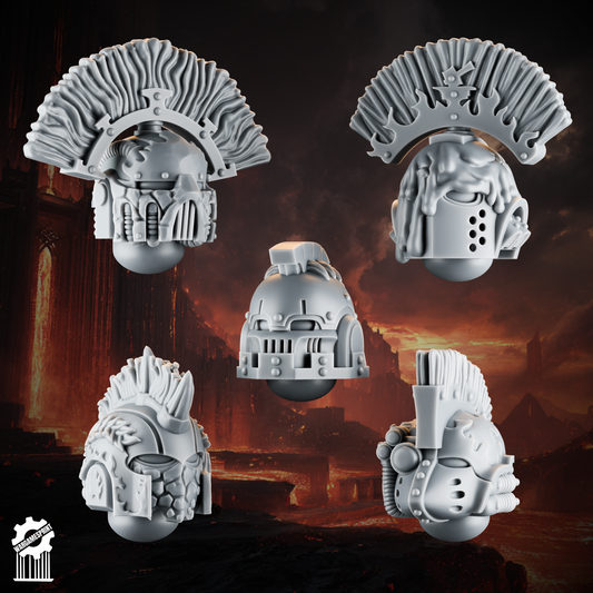 Emberforge helmets set 4 veteran - Fire lizards [Supported]