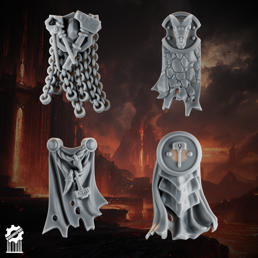 Emberforge loincloth set 1 - Fire lizards - resin bit - Sharkass