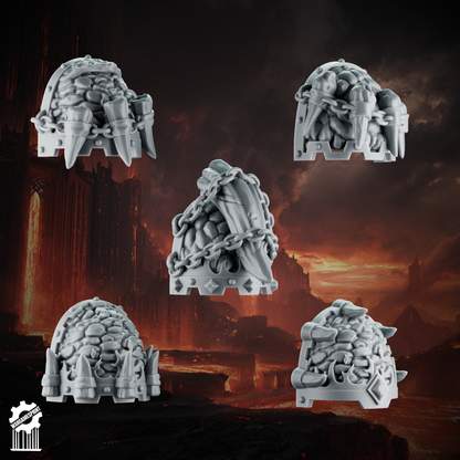 Emberforge shoulder pads set 1 - Fire lizards [Supported]
