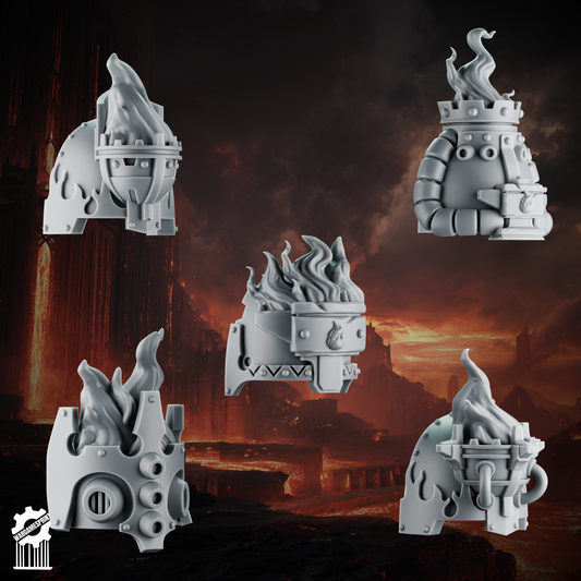Emberforge shoulder pads set 2 - Fire lizards [Supported]