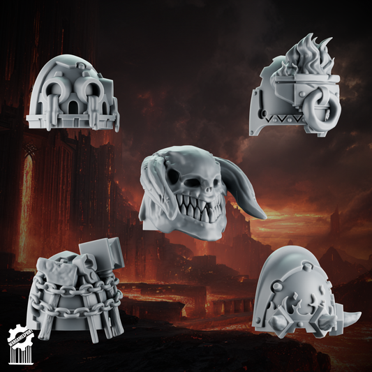 Emberforge shoulder pads set 3 - Fire lizards [Supported]