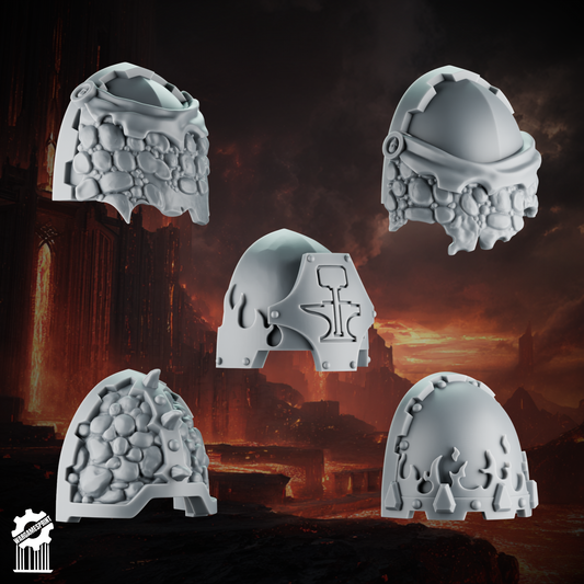 Emberforge shoulder pads set 5 - Fire lizards [Supported]