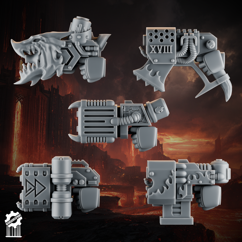 Emberforge big pistol heavy guard - Fire lizards - resin bit - Sharkass