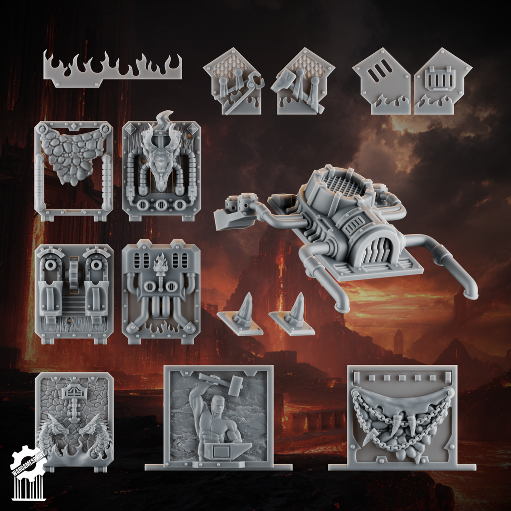 Emberforge tank rhino kit- Fire lizards - resin bit - Sharkass