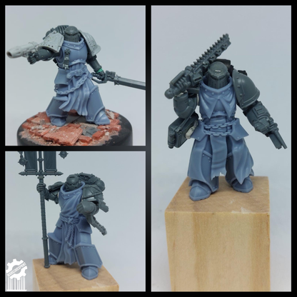 SET2 - 5 eternal Crusader Armored Bodies – Heroic 32mm Scale – Knightly Infantry Torsos [Supported]