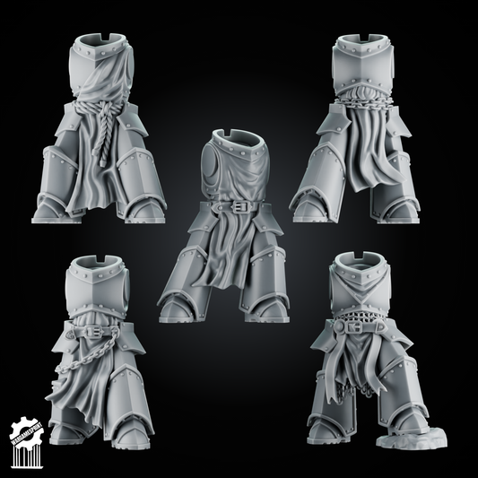 SET1 - 5 eternal Crusader Armored Bodies – Heroic 32mm Scale – Knightly Infantry Torsos [Supported]