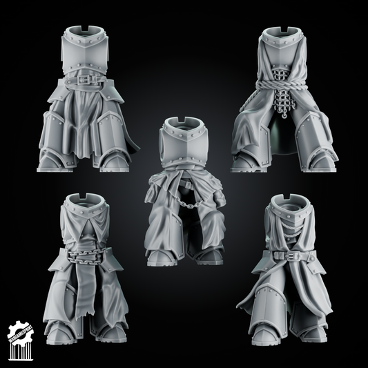 SET2 - 5 eternal Crusader Armored Bodies – Heroic 32mm Scale – Knightly Infantry Torsos [Supported]