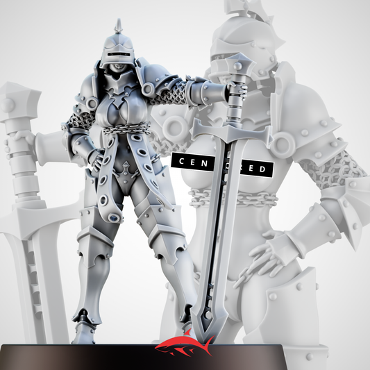 Figurine de Collection female knight - Dark Fantasy / Sci-Fi | Grand Format 75mm ou 54mm disponible | Impression Résine Premium 0.02mm