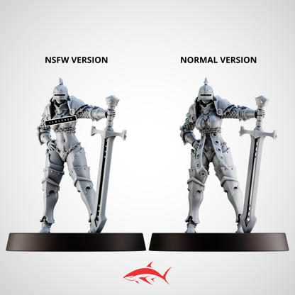 Figurine de Collection female knight - Dark Fantasy / Sci-Fi | Grand Format 75mm ou 54mm disponible | Impression Résine Premium 0.02mm