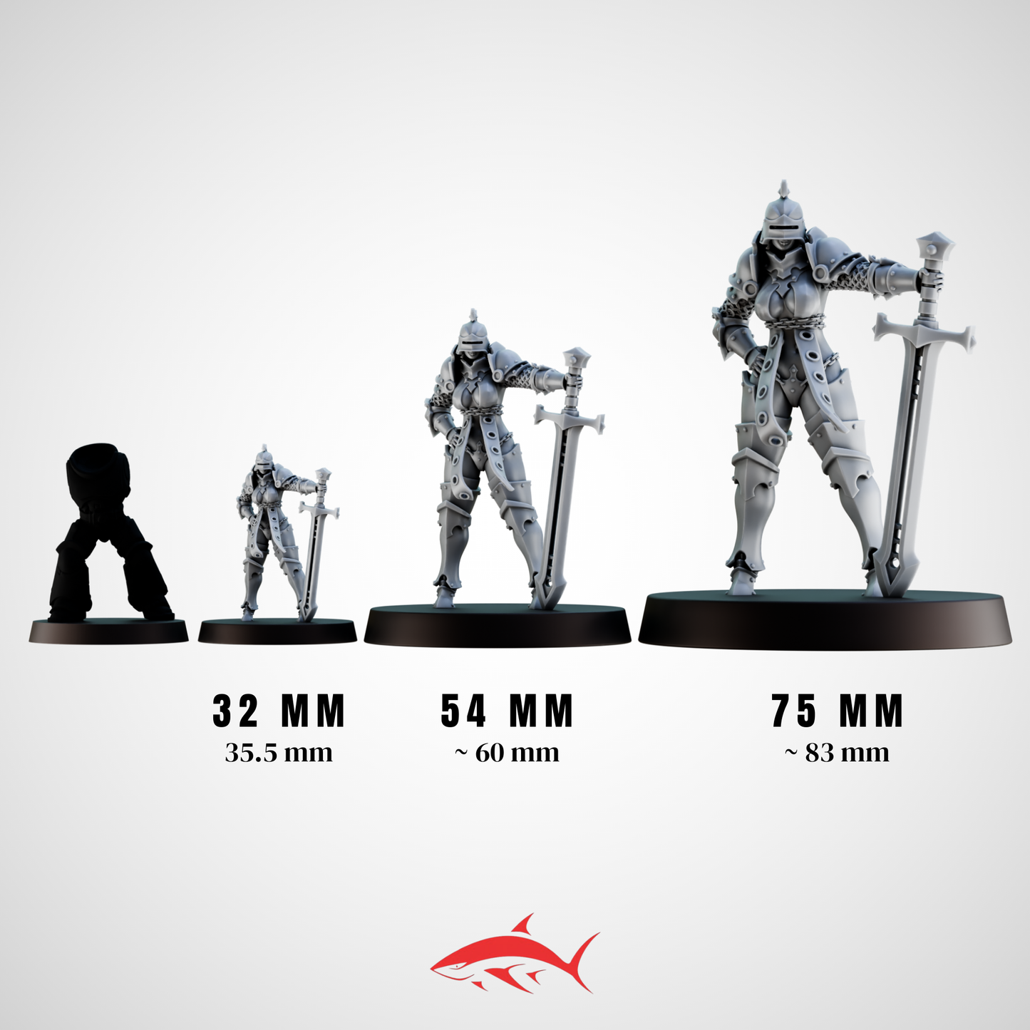 Figurine de Collection female knight - Dark Fantasy / Sci-Fi | Grand Format 75mm ou 54mm disponible | Impression Résine Premium 0.02mm