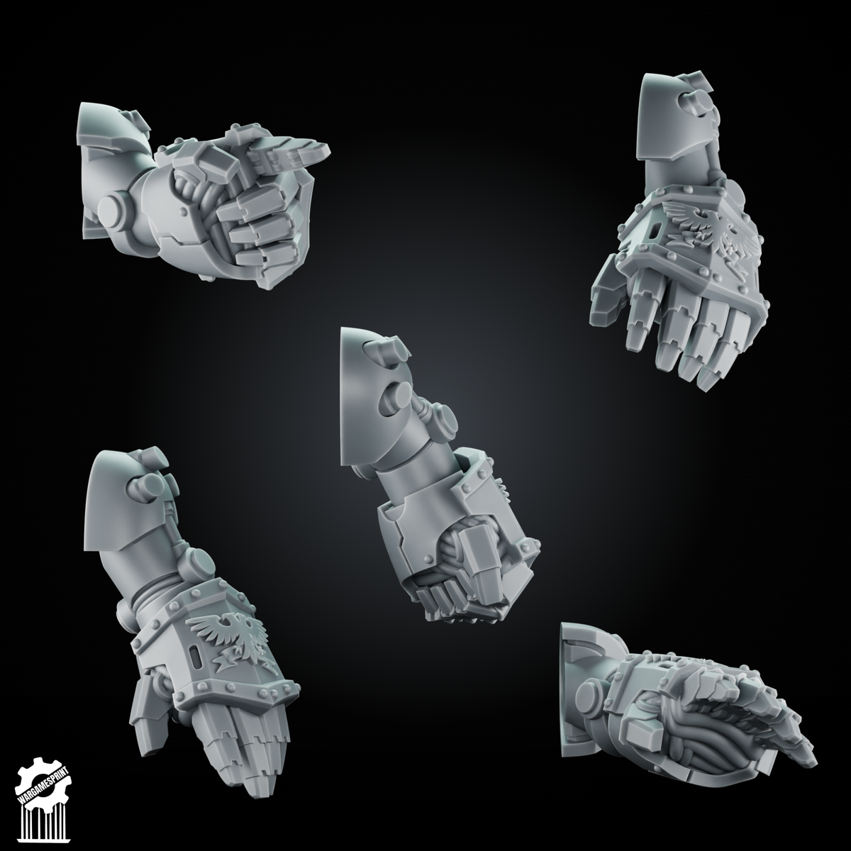 Bundle 50 Power Gauntlet Kit heavy guard + 5 Dynamic Arms – Magnetic Ready - resin bit - Sharkass
