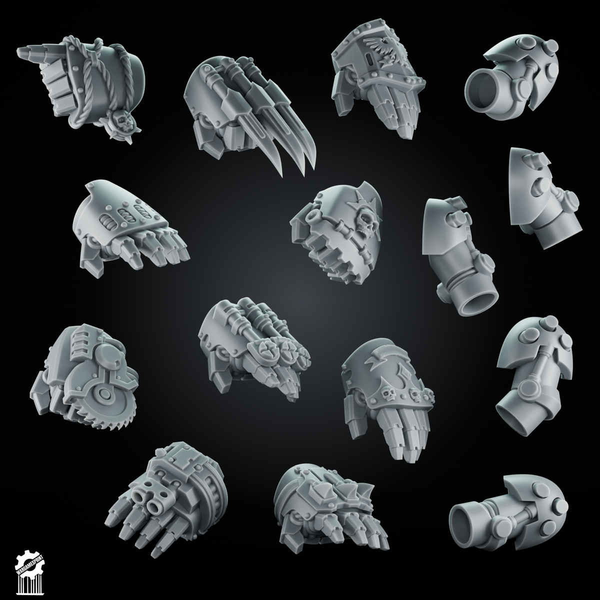 Bundle 50 Power Gauntlet Kit heavy guard + 5 Dynamic Arms – Magnetic Ready - resin bit - Sharkass