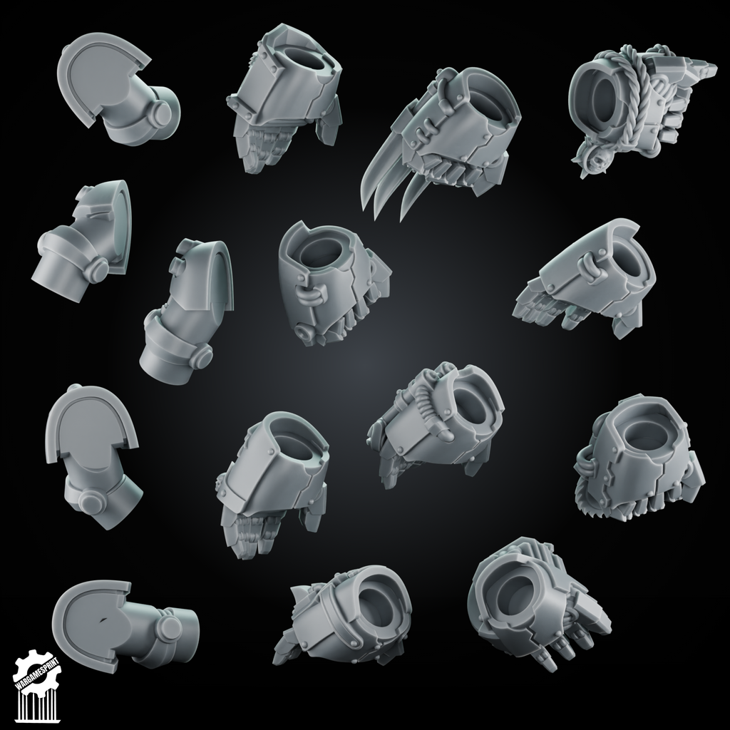 Bundle 50 Power Gauntlet Kit heavy guard + 5 Dynamic Arms – Magnetic Ready - resin bit - Sharkass