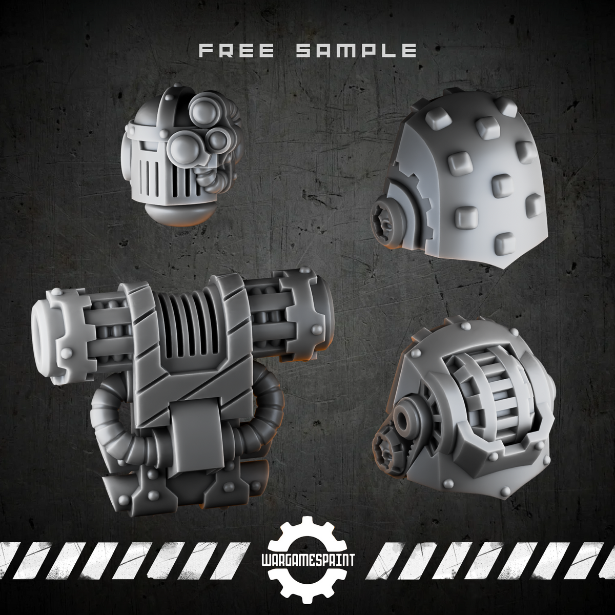 Free Bionic Legions bits preview pack: helmet, backpack and two shoulder pads, supported STL