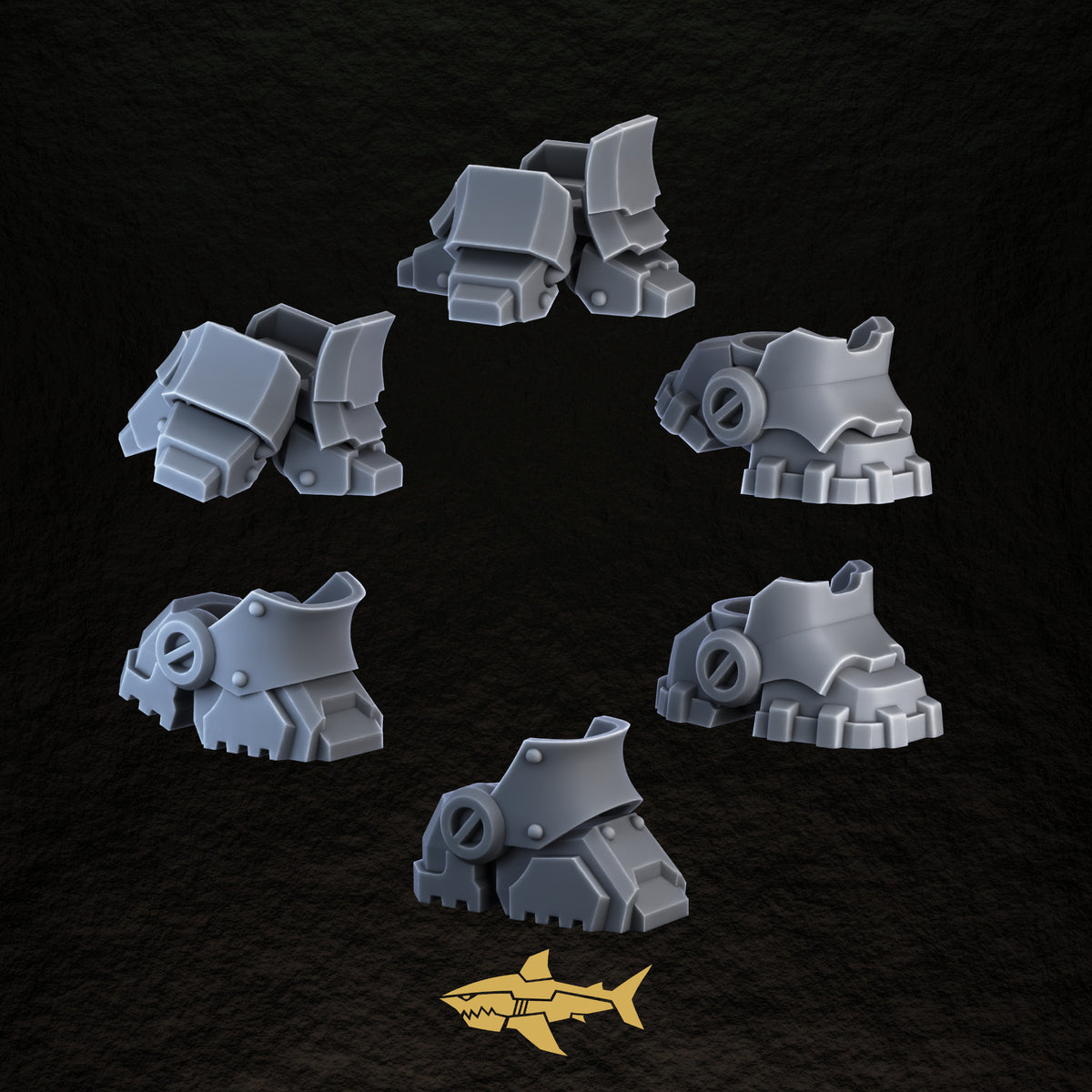 Bionic Legions Bionic Legs – articulated leg foot options, 32 mm resin sci-fi bits, Sharkass