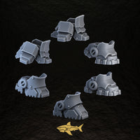 Bionic Legions Bionic Legs – articulated leg foot options, 32 mm resin sci-fi bits, Sharkass