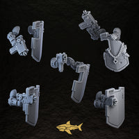 Bionic Legions Breacher Shields Squad – breacher shields squad kit, 32 mm resin sci-fi bits, Sharkass