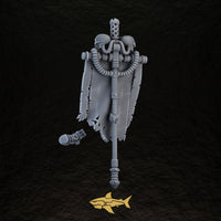 Bionic Legions Great Banner – back, 32 mm resin sci-fi bits, Sharkass