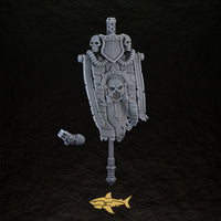 Bionic Legions Great Banner – front, 32 mm resin sci-fi bits, Sharkass
