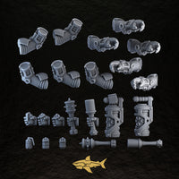 Bionic Legions Grenade Kit – grenade kit, 32 mm resin sci-fi bits, Sharkass
