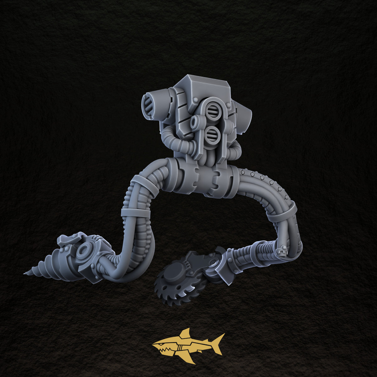 Bionic Legions Servo-Arm Backpacks – servo-arm backpack, back view, 32 mm resin sci-fi bits, Sharkass