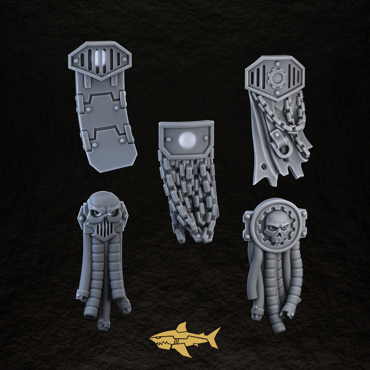 Bionic Legions Tabards & Loincloths – tabard set 1, 32 mm resin sci-fi bits, Sharkass