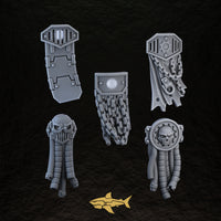 Bionic Legions Tabards & Loincloths – tabard set 1, 32 mm resin sci-fi bits, Sharkass