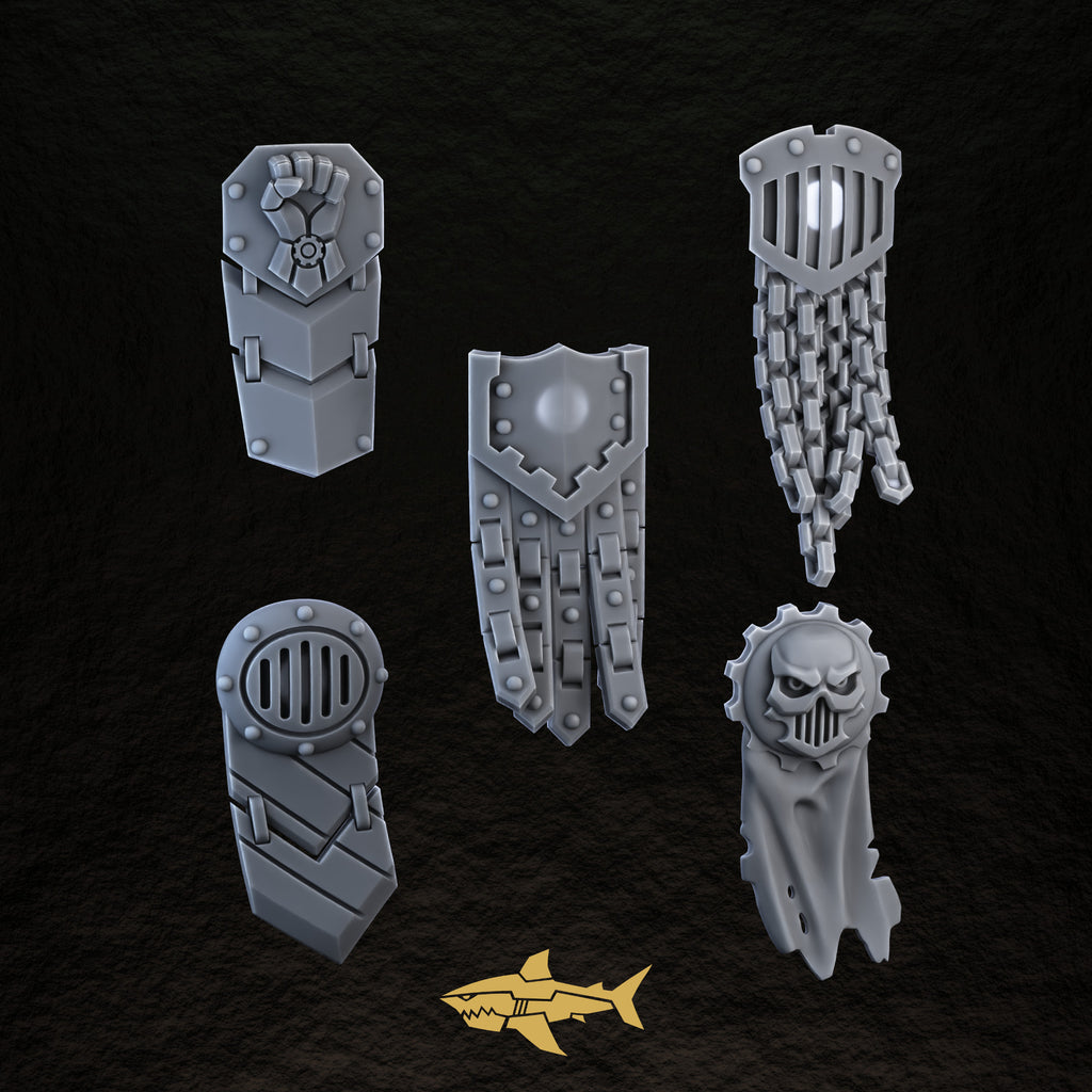 Bionic Legions Tabards & Loincloths – tabard set 2, 32 mm resin sci-fi bits, Sharkass