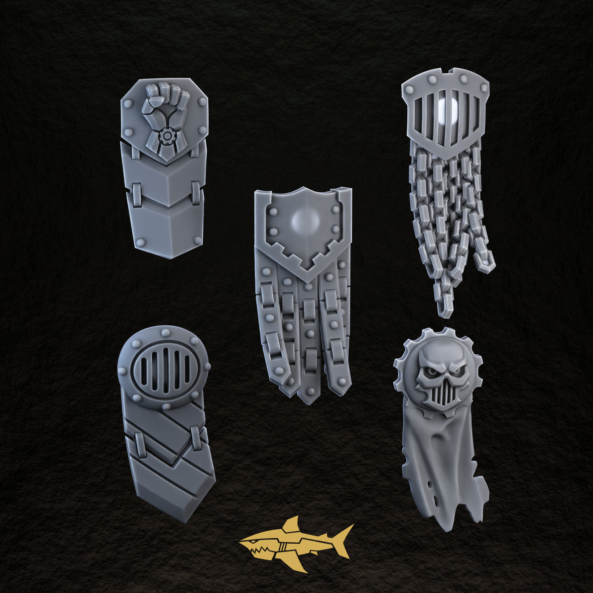 Bionic Legions Tabards & Loincloths – tabard set 2, 32 mm resin sci-fi bits, Sharkass