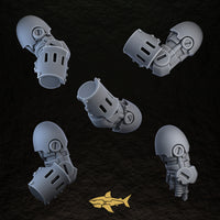 Bionic Legions Mechanical Arms – mechanical arms 1 to 5, 32 mm resin sci-fi bits, Sharkass