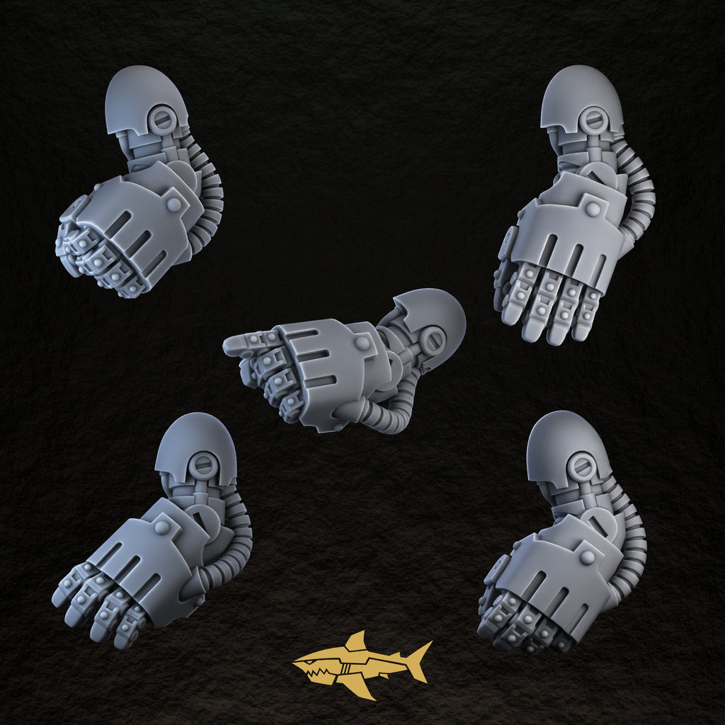 Bionic Legions Mechanical Fists – five mechanical fists, 32 mm resin sci-fi bits, Sharkass
