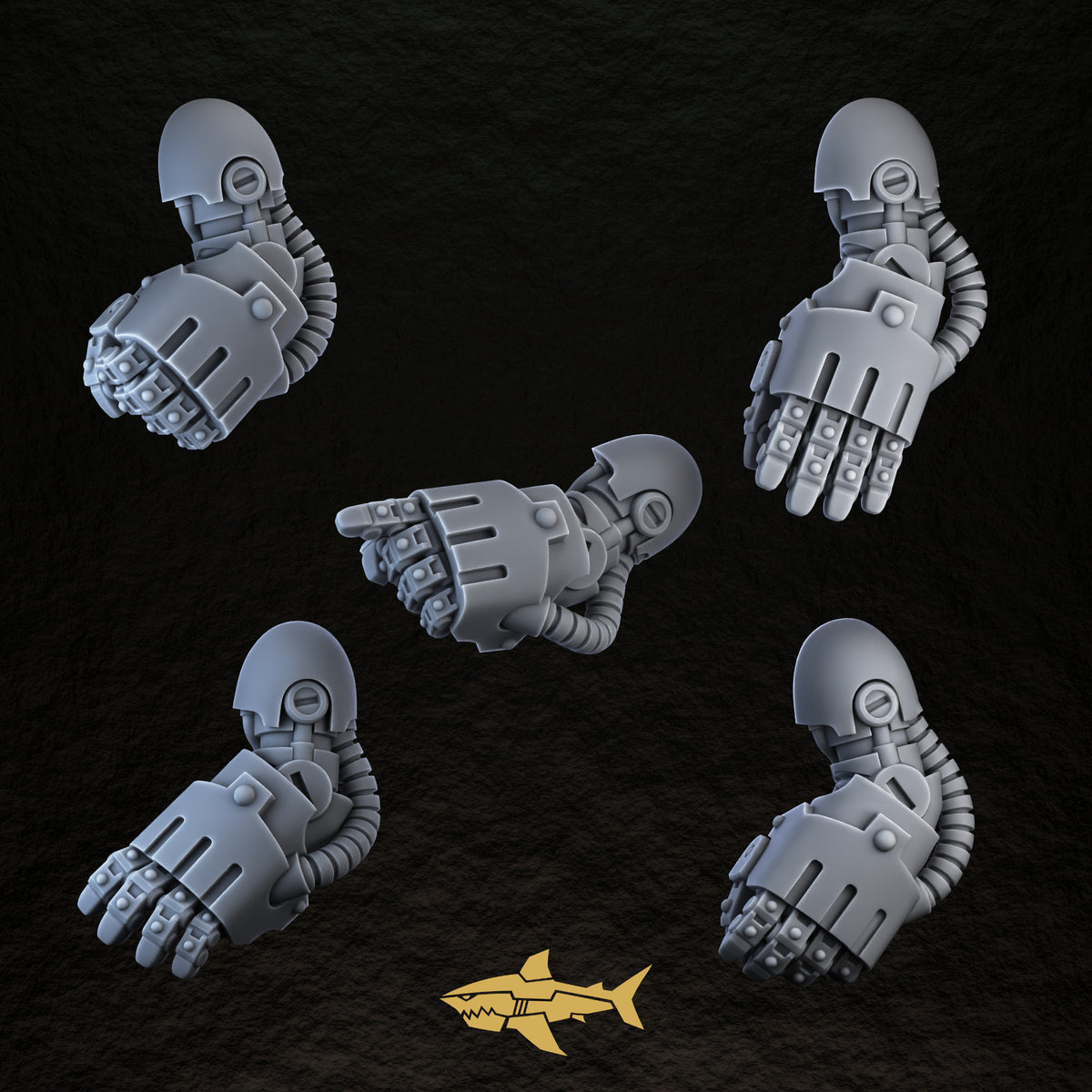 Bionic Legions Mechanical Fists – five mechanical fists, 32 mm resin sci-fi bits, Sharkass