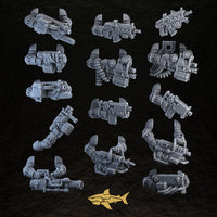 Bionic Legions Mechanical Ranged Weapons – all mechanical ranged weapons, 32 mm resin sci-fi bits, Sharkass