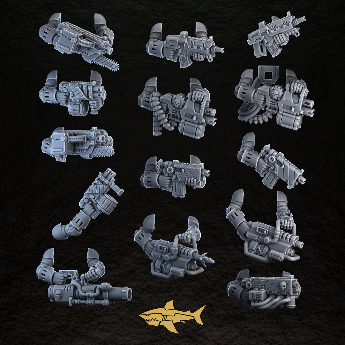 Bionic Legions Mechanical Ranged Weapons – all mechanical ranged weapons, 32 mm resin sci-fi bits, Sharkass