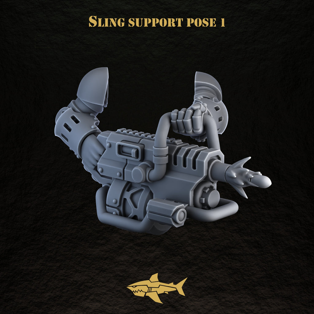 Bionic Legions mechanical ranged weapons – sling support — pose 1 | 32mm