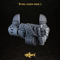 Bionic Legions mechanical ranged weapons – tusk cannon — pose 2 | 32mm