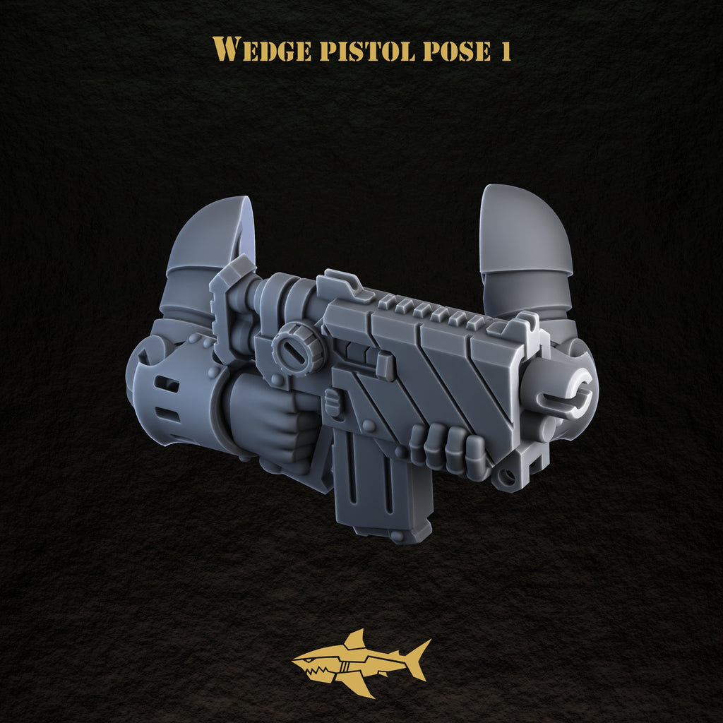 Bionic Legions mechanical ranged weapons – wedge pistol — pose 1 | 32mm