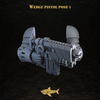 Bionic Legions mechanical ranged weapons – wedge pistol — pose 1 | 32mm