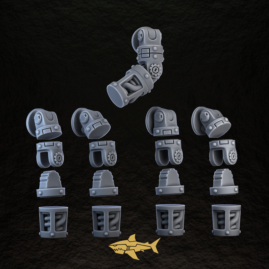 Bionic Legions Modular Arm Kit – modular arms only, 32 mm resin sci-fi bits, Sharkass