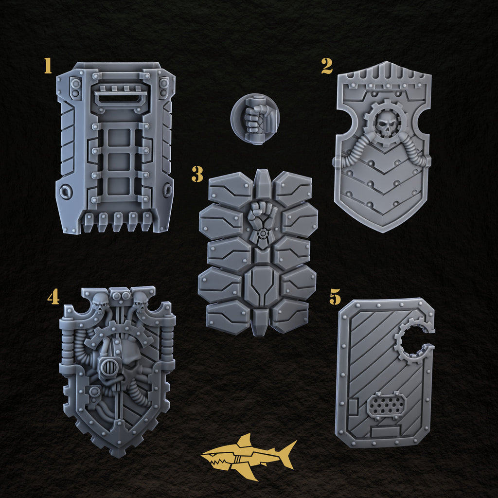 Bionic Legions Rectangular Shields ×5 – Boarding Shields + Neutral Shields | 32mm