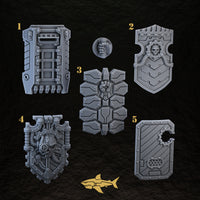 Bionic Legions Rectangular Shields ×5 – Boarding Shields + Neutral Shields | 32mm