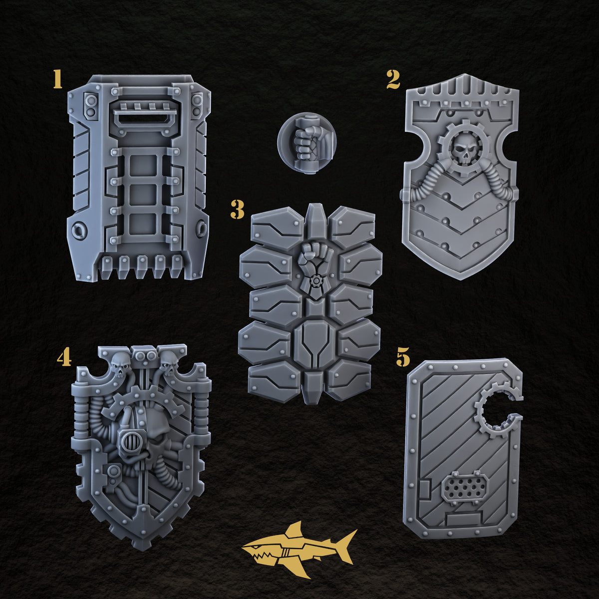 Bionic Legions Rectangular Shields ×5 – Boarding Shields + Neutral Shields | 32mm