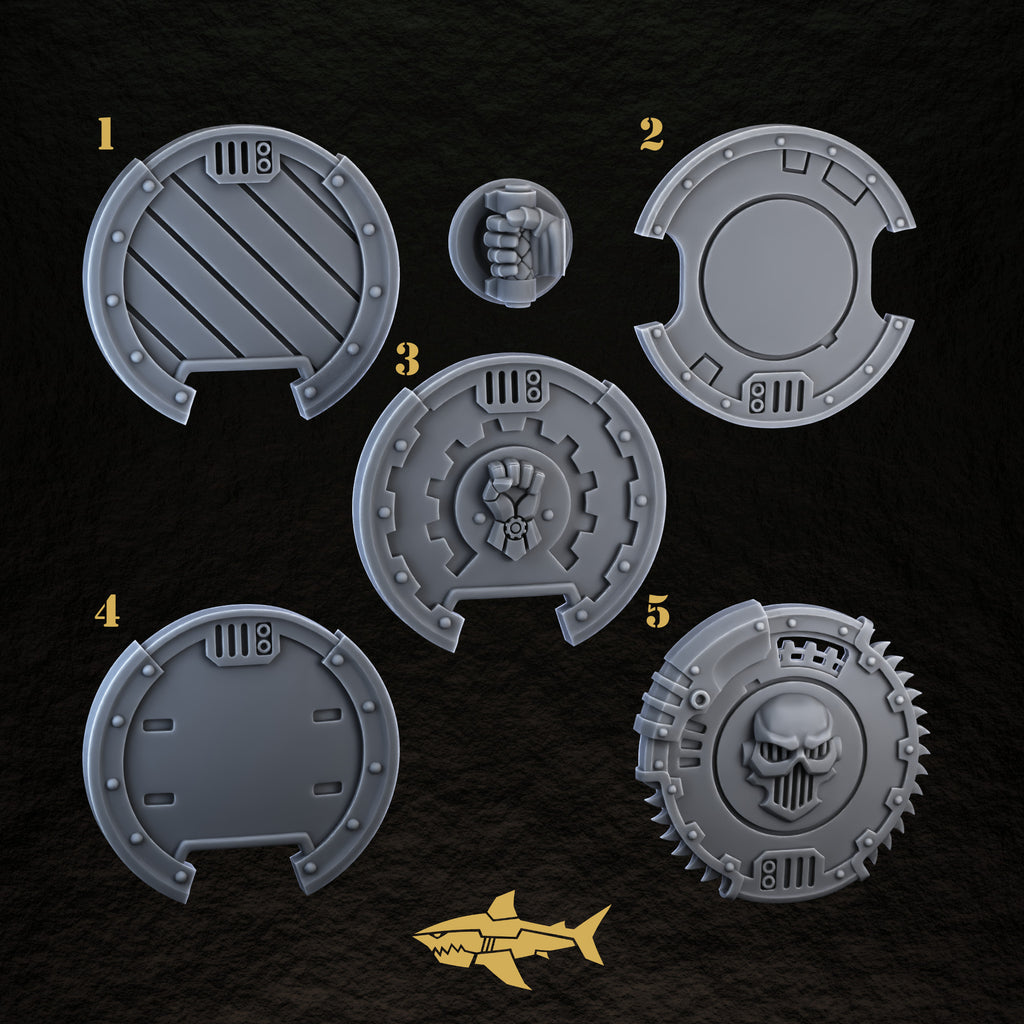 Bionic Legions Round Shields ×5 – 5 Boarding Shields + Handles | 32mm
