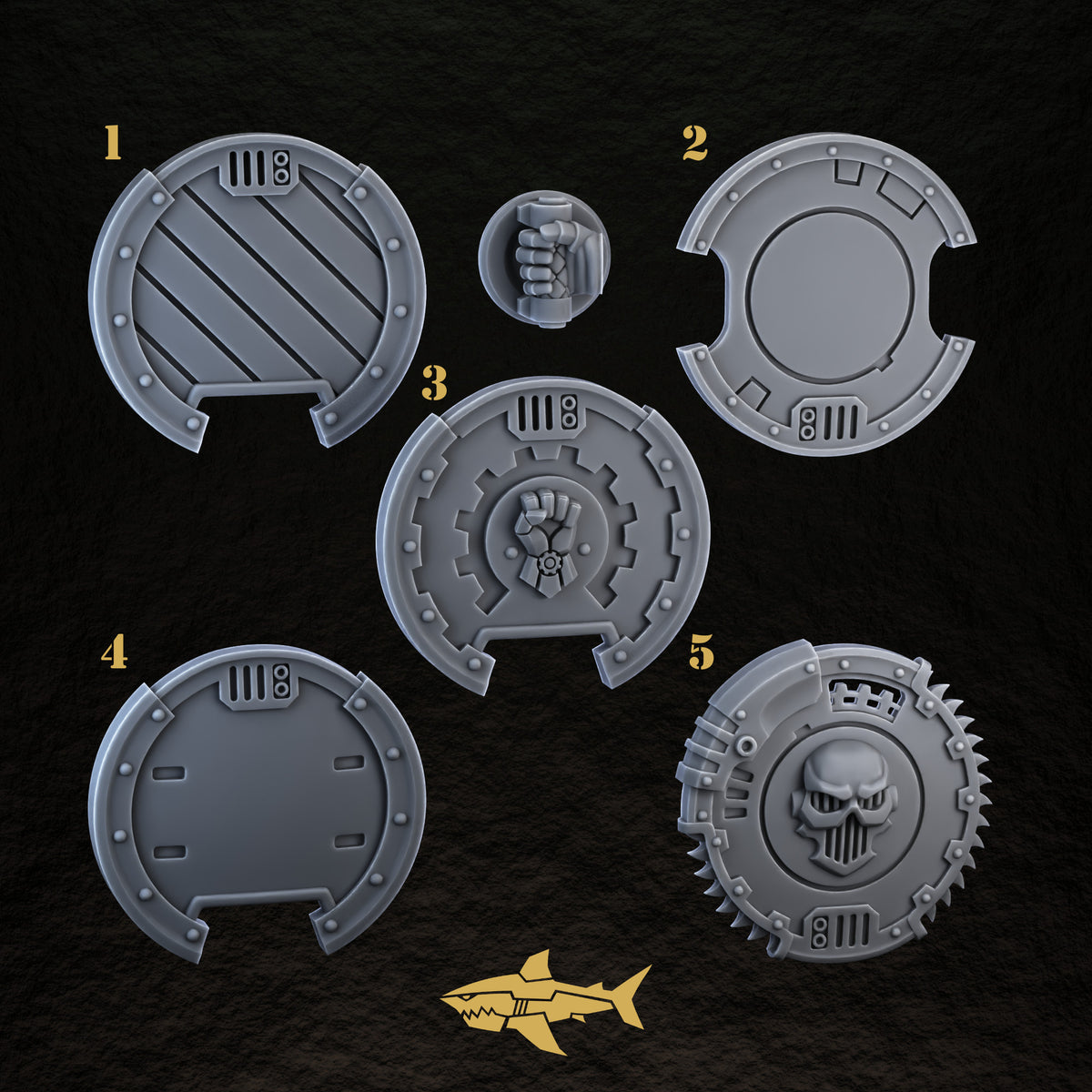 Bionic Legions Round Shields ×5 – 5 Boarding Shields + Handles | 32mm
