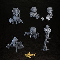 Bionic Legions Cyber-Skull Drones – walking and flying cyber-skull drones, 32 mm resin sci-fi bits, Sharkass