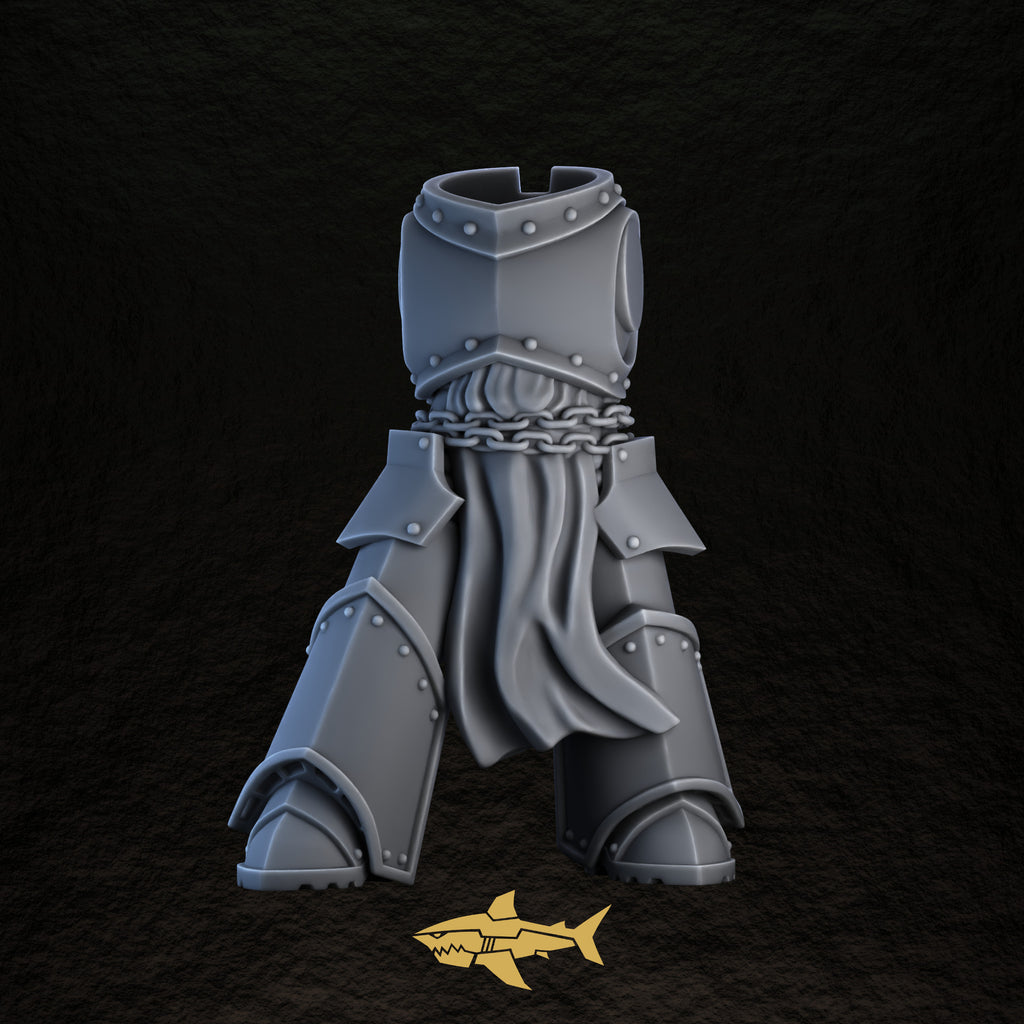 Shadowguard body 15 – 32 mm resin gothic knight torso and legs, Sharkass