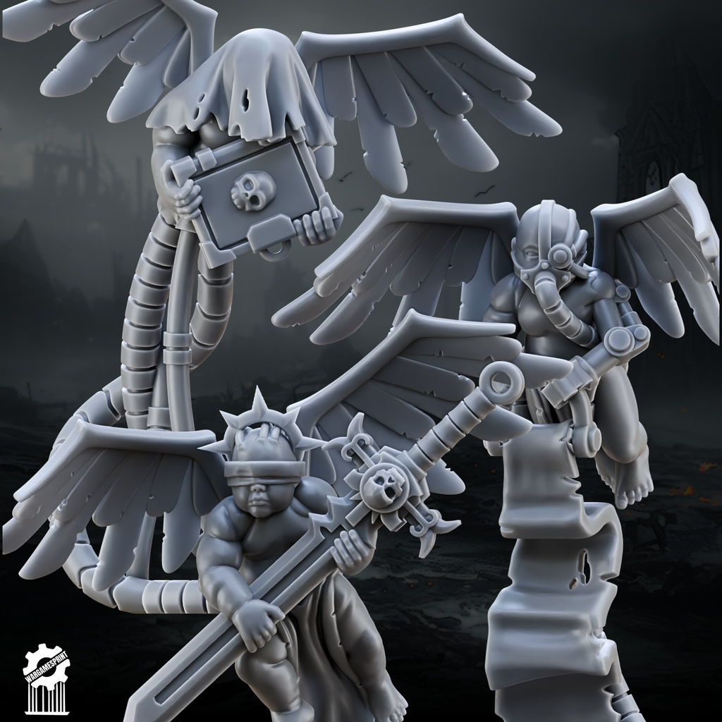 Angelic Cherubim Relic Bearers set of 3 STL render