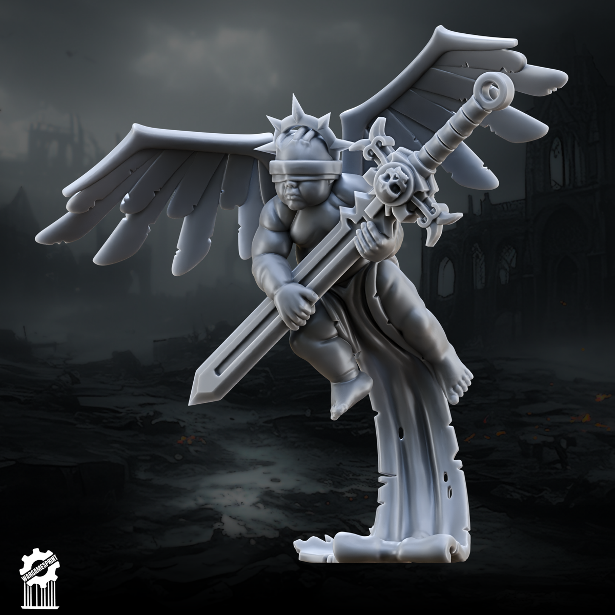 Angelic Cherub STL render 2