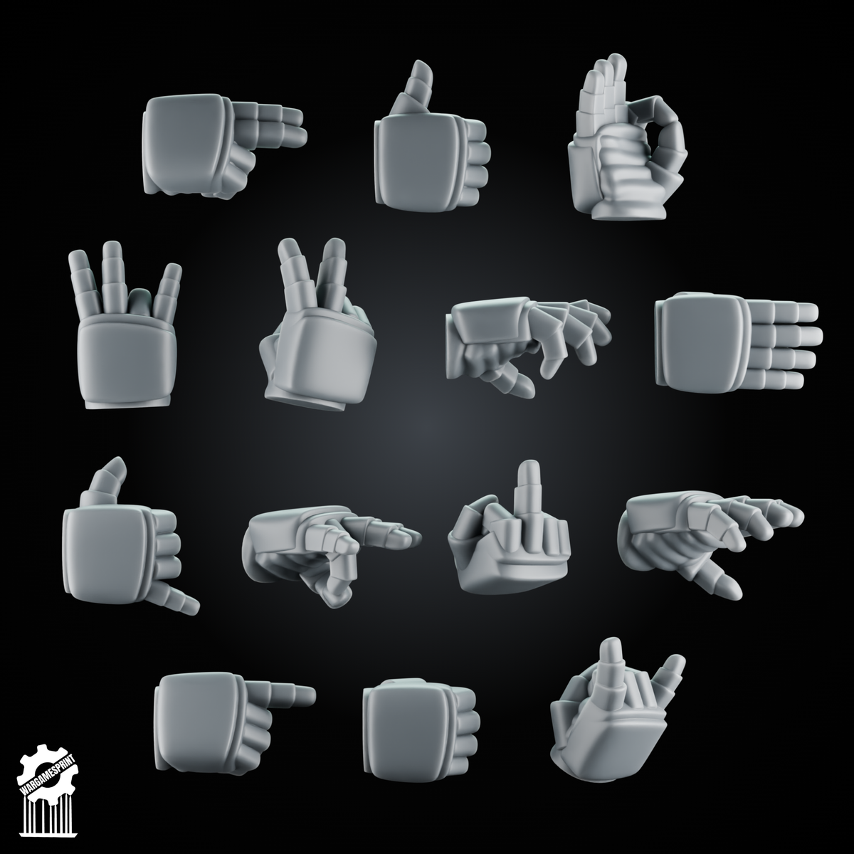 14 Sci-Fi Power Armor Hands 32mm Heroic Scale - resin bit - Sharkass